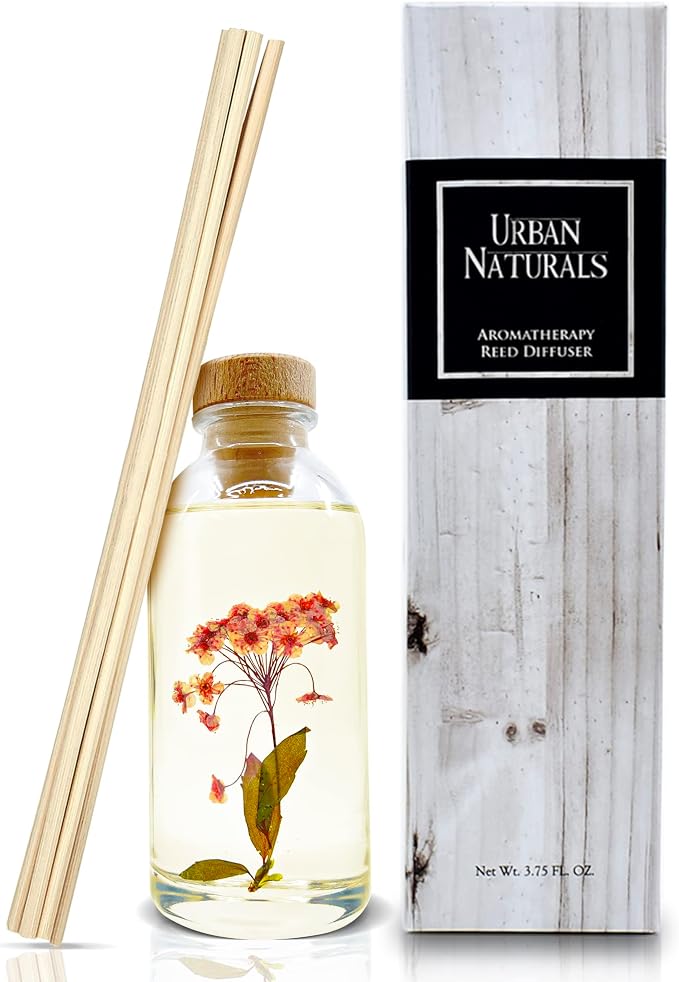 Reed Diffuser Set, Sweet Pea & Sandalwood - Bathroom Décor | Made with Essential Oils & Real Botanicals, White Florals, Jasmine, Juicy Berries & Sandalwood, Made in the USA
