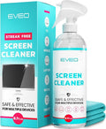 EVEO® TV Screen Cleaner Spray (Streak-Free) TV Screen Cleaner for Smart TV, LCD, LED, OLED | Computer Screen Cleaner Spray and Wipe Microfiber Cloth for TV, Monitor, Laptop, iPad, Car, Tesla & More