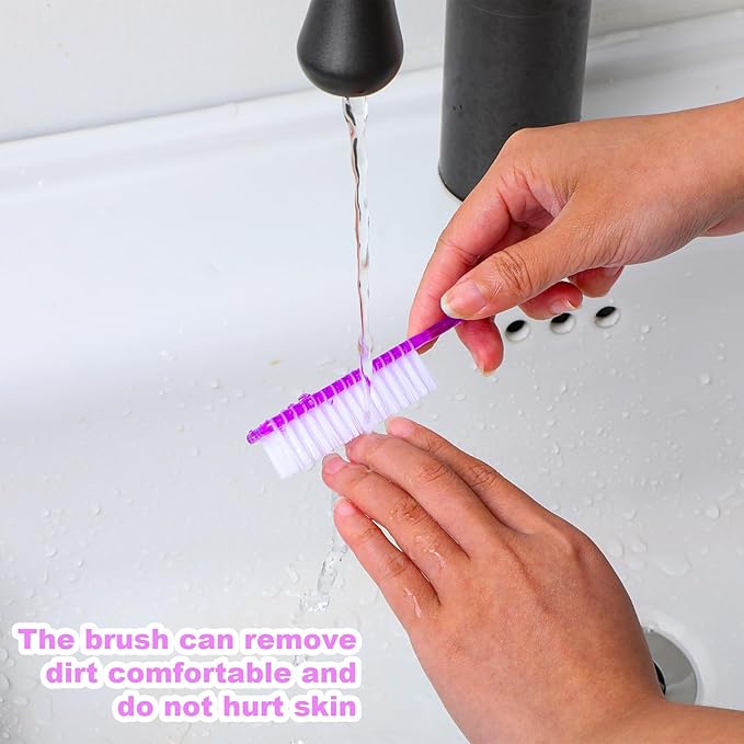 50 Pcs Handle Grip Nail Scrubber Brushes, Manicure Pedicure Cleaning Brushes for Fingernails and Toes, Multi-Purpose Cleaning Tools in 5 Colors