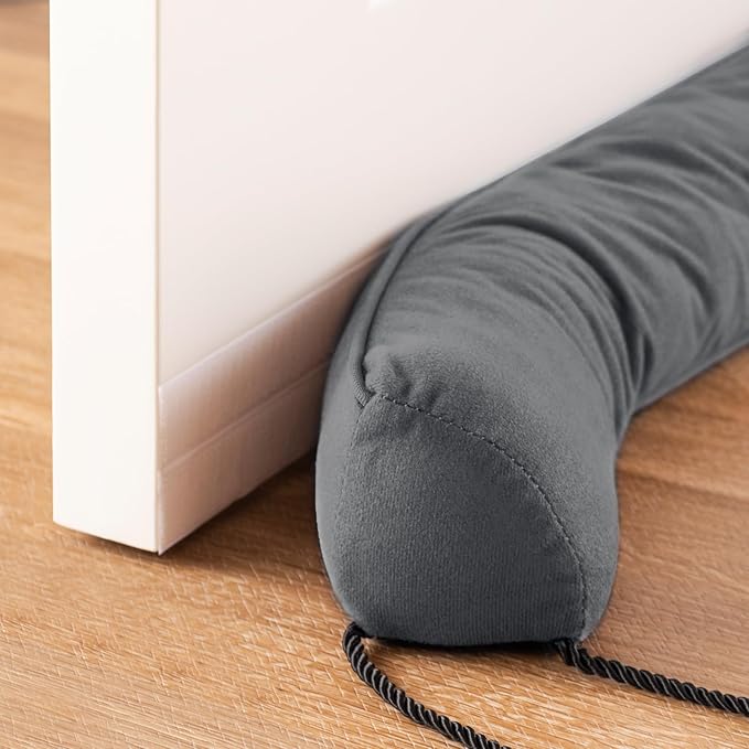 Sunolga 36" Door Draft Stopper Blocks Hot and Cold Air with Removable Washable Cover for Gaps Up to 3", All-Season Seal for Noise, Door Sweep for Bottom of Door and Window, Home Essentials, Gray