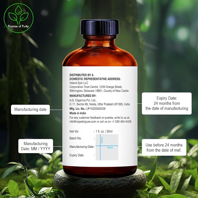 Majestic Pure Tea Tree Essential Oil for Diffuser - 1 Fl Oz | 100% Natural Essentials Oils for Aromatherapy, Massage, Steam inhalation, Air Freshing, Soap and Candle Making