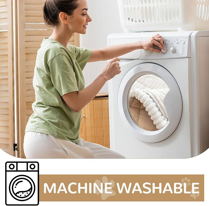 OTOB Couch Cover for Dogs Washable, Non Slip Plush Sofa Covers for 3 Cushion Couch, Fuzzy Pet Friendly Mat Bed Furniture Protector Sofa Slipcover, All Seasons (Cream, 27.6" x 70.9")