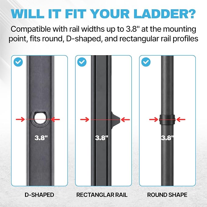 Heavy Duty Ladder Stabilizer | Carbon Steel Extension Ladder Standoff with Anti-Slip Rubber Feet for Gutter Cleaning, Painting & Roofing - Professional Grade Ladder Accessory for Extension Ladders
