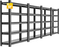 Garage Shelves - 4 Adjustable 5-Tier Metal Shelving Units, Heavy Duty for Rack & Industrial Use