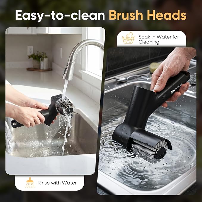 Electric Grill Cleaner Brush for Outdoor Grill with SS Rotary Head, 3 Speed | Portable BBQ Grill Cleaning Brush, 500RPM Motor| 120Mins Runtime|No Bristle Shedding|Replaceable Brush Set, Gifts for Men/Dad