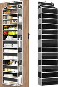Mefirt Over The Door Organizer, 7 Tier Door Hanging Organizers with 7 Large Pockets 12 Side Pockets, Behind Door Storage Hanging Shelves for Closet Bathroom Bedroom Nursery