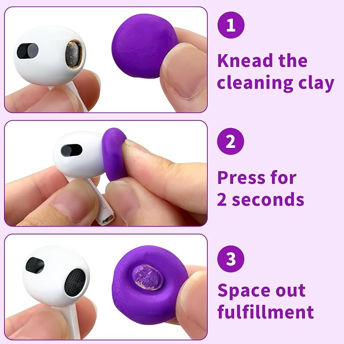 Cleaner Kit for Airpod, Phone Earbud Cleaning Putty, fit for iPhone Speaker | Cleaning Kit fit for iphone port Earbud Phone Ear Wax Dirt, Cleaning with Putty, Cleaning Pen, Cleaning Cloth & Brushes