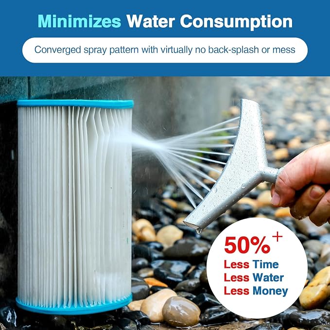 Premium Pool & Spa Filter Cartridge Cleaner, Removes Debris & Dirt from Pool Filters in Seconds, Heavy Duty & Durable Pool Cartridge Filter Cleaner, for a Clean Flow of Water Today