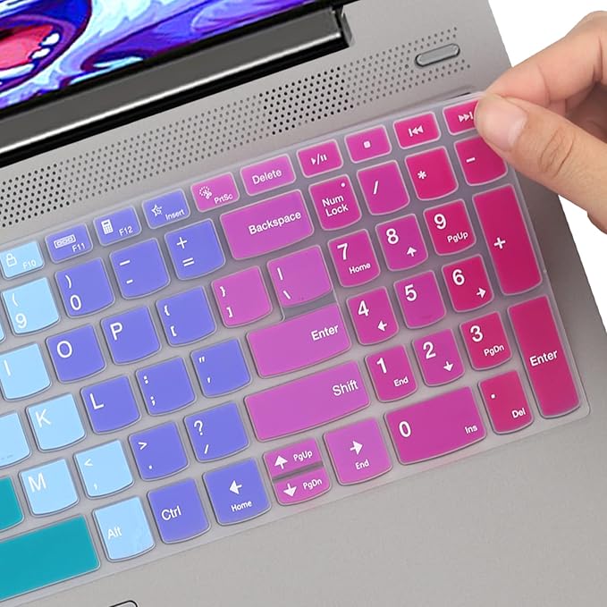 Keyboard Cover for Lenovo Yoga 7i 15.6, ideaPad 5 15.6", Lenovo Flex 5 15.6, Yoga Slim 7 15, ideaPad 3i 15, ideaPad Slim 7 15.6, ThinkBook 15p, ThinkBook 15 G2 G3 US Keyboard Cover -Rainbow