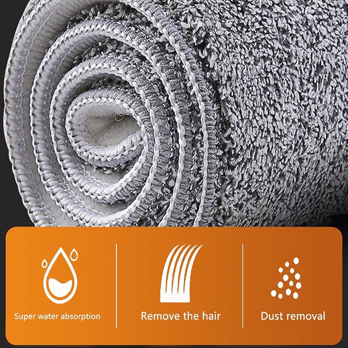 32 Inch Commercial Flat Microfiber Mop Pads Refill 6 Pack | Reusable Flat Pads Fit 32IN Mop Wet Dry Washable Durable Compatible with Most Flat Mops with Hook-and-loop Fasteners