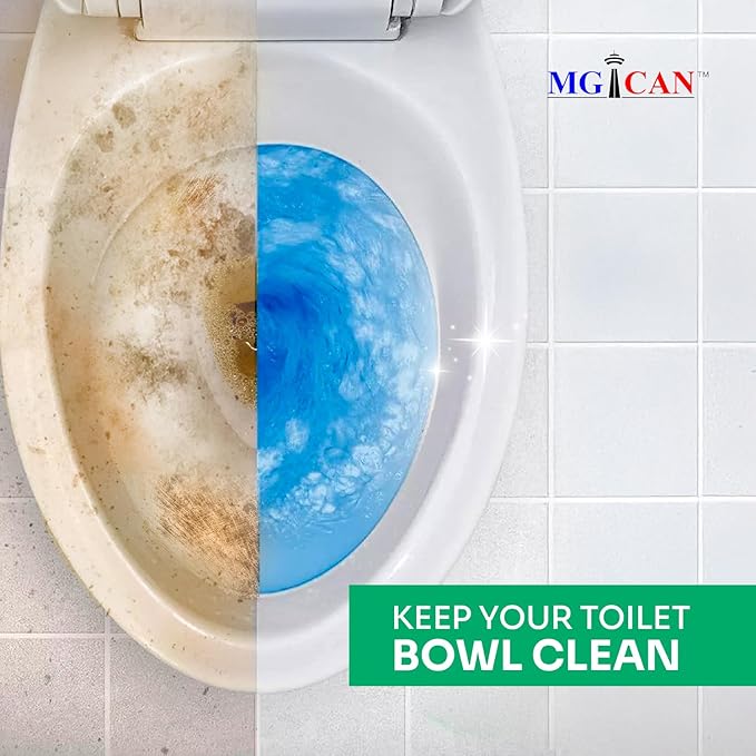 MGICAN Patented Automatic Toilet Cleaning System(ATCS) | Non-Toxic | Bleach Free & Long-Lasting | In Tank Toilet Bowl Cleaner | Cleans & Removes Stains in Every Flush| UL-Certified, 4 Pack