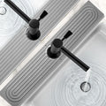 24 Inch Stone Faucet Mat for Kitchen Sink,Kitchen Sink Splash Guard-Water Absorbing Stone Tray for Sink,Super Absorbent, Diatomite Protector with Drainage for Kitchen Bathroom Counter(Light Grey)