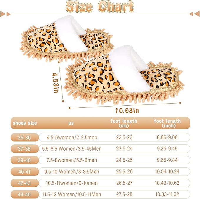 Microfiber Mop Slippers House Floor Dusting Slippers for Kitchen Office (Women 7-9/Men 5-7)