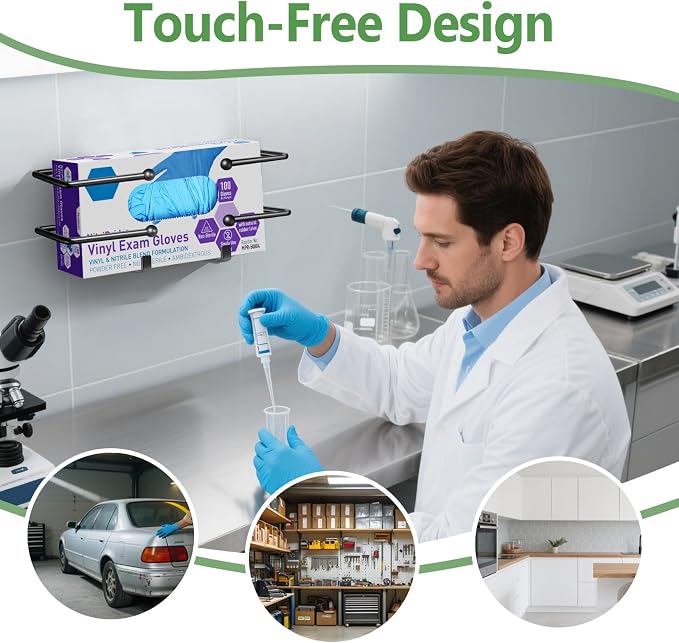 Kevenal Glove Dispenser, Lab Supply Dispensers Industrial Heavy-Duty 5mm Thick Wall-Mounted Box for Nitrile/Latex/Vinyl Gloves - Commercial Grade for Auto Shops, Food Service, Home Organizer