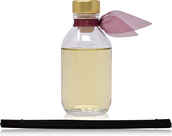 Reed Diffuser Set - Mahogany Teakwood Scented Diffuser with Sticks | Home Fragrance Reed Diffuser for Bedroom, Bathroom Shelf Décor - Made in the USA