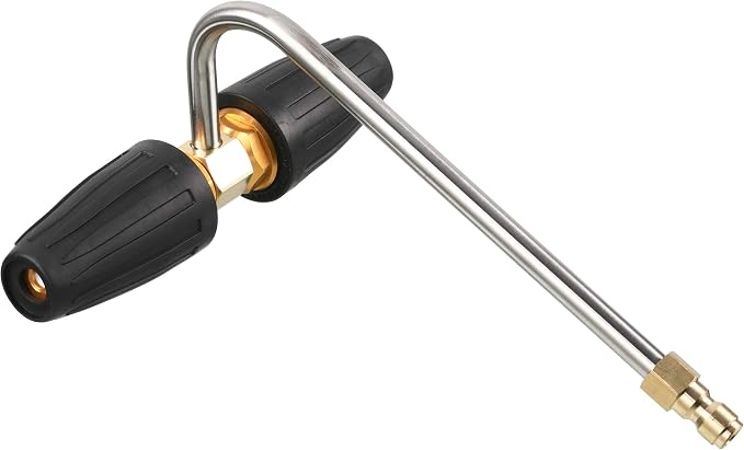 Tool Daily Gutter Cleaner Attachment for Pressure Washer, 2 Turbo Nozzle | Rotating Power Washer Turbo Nozzle for Gutter Cleaning, 1/4 Inch Quick Connect, 3300 PSI