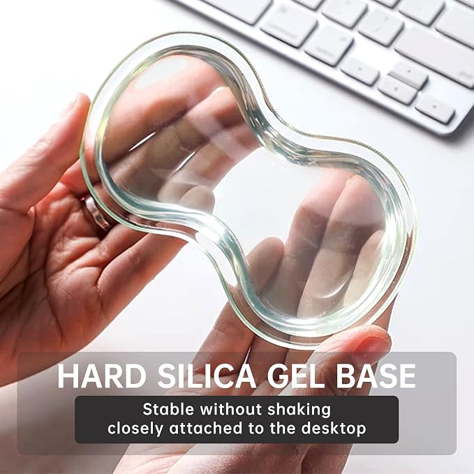 Mouse Pad with Wrist Rest, Soft Cloud Gel Keyboard Mouse Pad Set with Hand Wrist Support, Cute Non Slip Office Desk Accessories for Comfort/Pain Relief/Computer/Laptop (Clear Wave)
