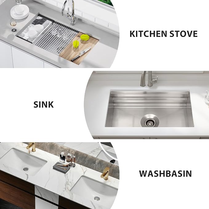 23Inch Sink Splash Guard – Extended Length & Tall Silicone Kitchen Sink Splash Guard with Overhang Drainage Design & Strong Suction Cups for Countertop (Dark Grey, 23''x3.5'')