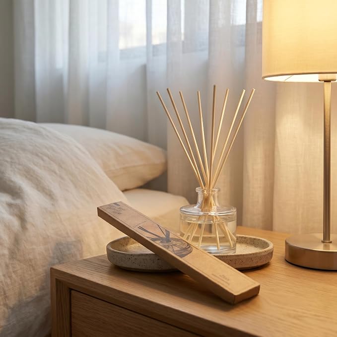 VFULIE 25PCS Reed Diffuser Sticks, 10 Inch Natural Rattan Wood Sticks Essential Oil Aroma Diffuser Sticks Refill Replacement for Aroma Fragrance