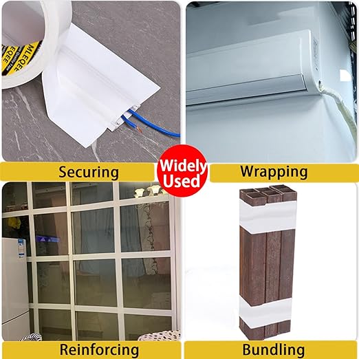 Duct Tape Heavy Duty Single Sided, Strong Adhesive High Strength, Waterproof Mesh Tape for Indoor and Outdoor Repairing Sealing Bonding, Easy Use Hand Tearable, 2.36 Inch x 66 Feet, White
