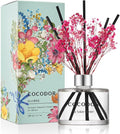 COCODOR Flower Reed Diffuser Set / 6.7oz / La Tulip Garden/Scent Diffuser with Sticks Home Fragrance Reed Diffuser for Bathroom Shelf Decor for Women