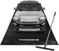 VIVOHOME Containment Mat (8'6" x 20') with Stay Put Corner, Black | PVC Garage Floor Mats, Heavy Duty Garage Parking Mat with a Squeegee