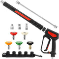 RIDGE WASHER Pressure Washer Gun 5000 PSI, 12 GPM, M22 Fitting | Detachable M22 14 Male to 1/4" Quick Connect, 360° Swivel 3/8'' NPT Thread
