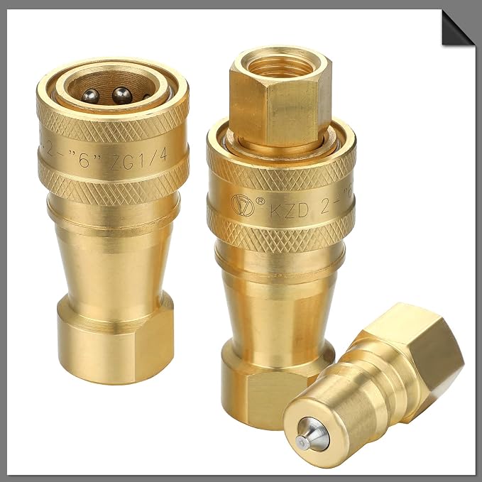 Vinsot 2 Set 1/4" Quick Disconnect Coupler Valve for Carpet Cleaning Wand Truck Mount Carpet Cleaning Wand Valve