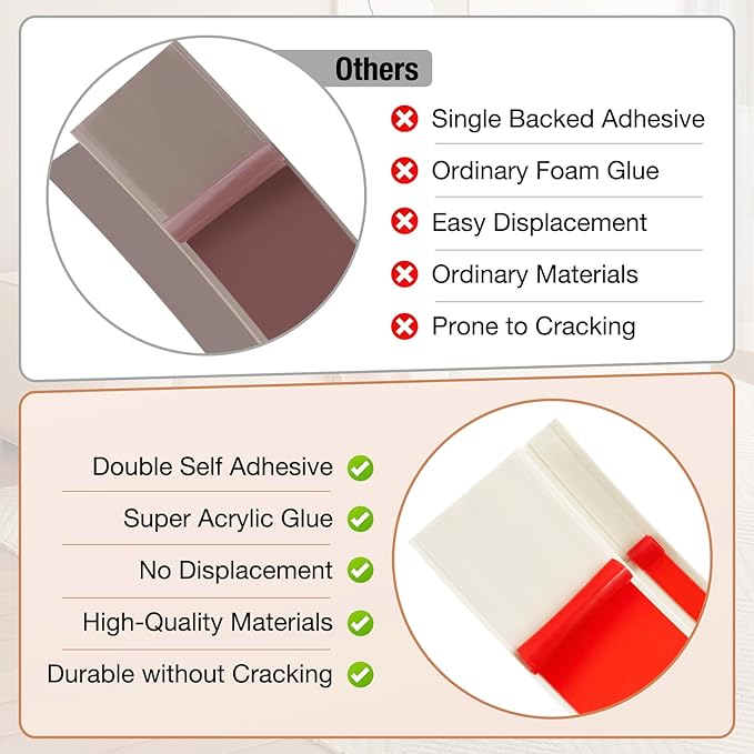 Floor Transition Strip Self Adhesive Vinyl Door Threshold for Doorways Carpet Edging Trim Overlap Edge Reducer for Laminate Floor, Carpet, Tile (Beige Wood Grain, 1/5" to 2/5", 6.6Ft)
