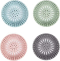 Shower Drain Hair Catcher, Bathroom Sink Drain Strainers, Durable Silicone Hair Stopper, Drain Cover Strainer to Catch Hair Easy to Install and Clean Suit for Bathtub Kitchen Sink Shower Floor (4Pcs)