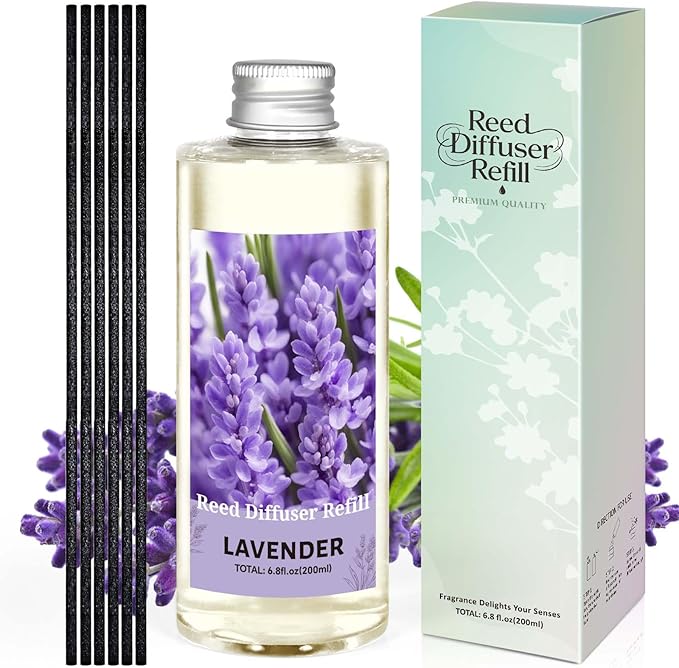 STRN Reed Diffuser Oil Refill, Lavender Scented Reed Diffuser Refill 200ML | Long-Lasting Summer Fragrance for Home, Living Room, Bedroom, Office