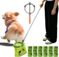 Dog Pooper Scooper with Bags, Long Handle No-Touch Dog Waste Picker Tool | With 90 Rolls Poop Bags, 47 Inch Extendable Handle, No Bending Cleanup, Portable Pooper Scooper for Yard, Walks and Travel