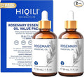HIQILI Rosemary Essential Oil Set for Hair Care, Diffuser & Aromatherapy | Used for Skin Care, Massage and SPA, Blend Into DIY Candles and Sprays for an Uplifting Scent- 1 fl oz (2 Pack)