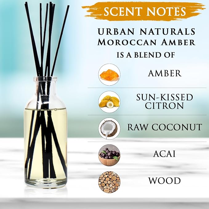 Reed Diffuser Set, Moroccan Amber - Bathroom Shelf Décor
