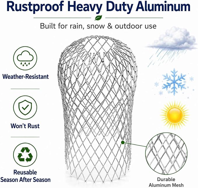 4 Pack Upgrade Gutter Downspout Guards, Heavy Duty Expandable Aluminum Gutter Filter, Leaf Gutter Downspout Screen for 2-4In Downspout Guard Openings, Stop Clogs from Leaves & Twigs