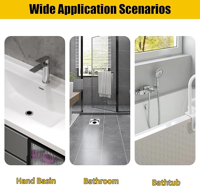 Bathroom Sink Drain Strainer, 304 Stainless Steel Deep Basket Drain Cover for Shower Floor & Kitchen, Anti-Clog Shower Drain Hair Catcher, Tub Drain Strainer