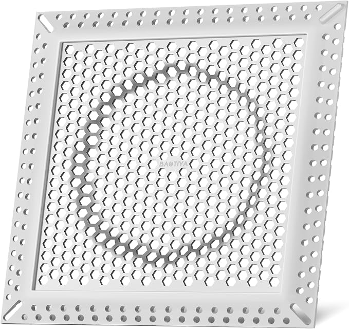 Square Shower Drain Hair Catcher, Flat Shower Drain Hair Catcher, Anti-Clogging Fast Drainage, Anti-Slip & Stays in Place, Easy Clean Fits Bathroom Hair Catcher for Shower (Gray, 6 inch)
