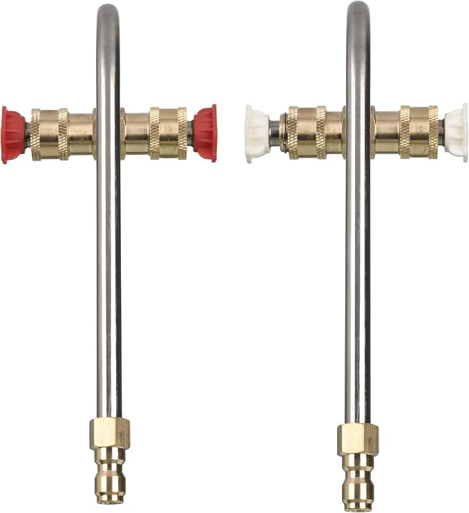 Tool Daily Gutter Cleaner Attachment for Pressure Washer, 4 Nozzles Tips | Angled Extension Wand for Gutter Cleaning, 1/4 Inch Quick Connect, 4000 PSI