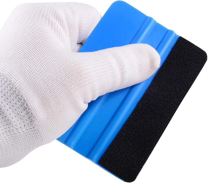 EHDIS 10pcs Vinyl Squeegee 4 Inch Car Vinyl Scraper Decal Applicator Window Tint Wallpaper Smoothing Tool with Black Fabric Felt Edge-Blue