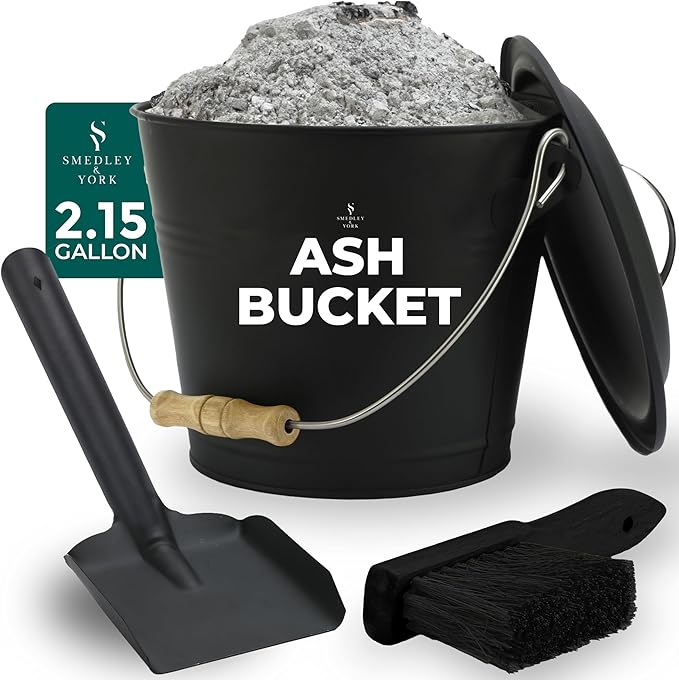 Smedley & York Black Ash Bucket with Lid, 2.15 Gallon