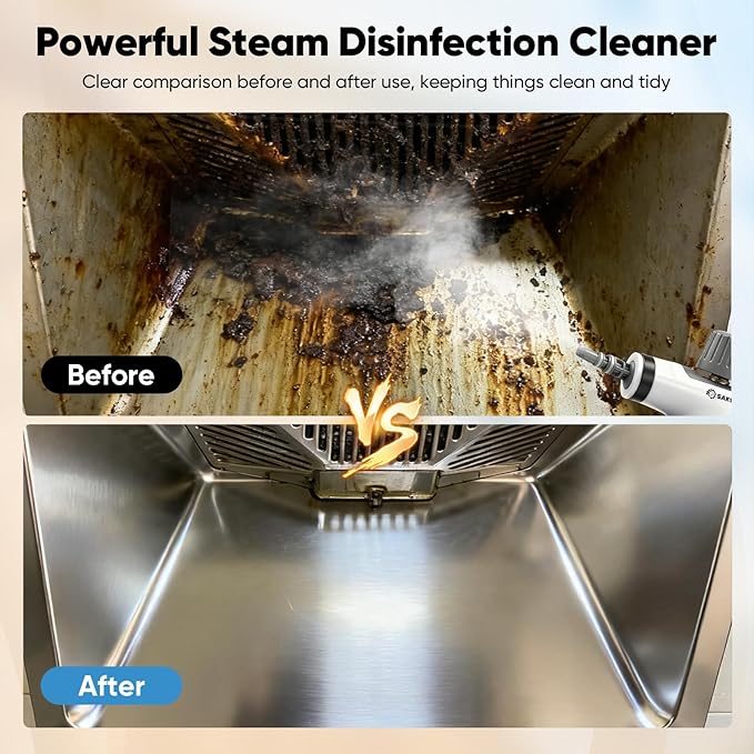 Saker Handheld Steam Cleaner New,Portable Steam Cleaner for Home,1050W Steam Cleaner,5 Fiber Cloths for Quick Heating & Deep Cleaning of Floors, Cars, and Kitchen