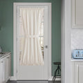 NICETOWN Natural Linen French Door Curtains Privacy Light Reducing Curtain for Glass Thermal Insulated Door Shade for Kitchen Classroom, 52 x 72 inches, 1 Panel