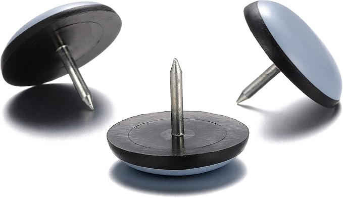 Furniture Glides Sliders-Furnigear PTFE (Teflon) Chair Leg Movers Sliders for Carpet Surface - Move Your Furniture Easy & Safely - Best Floor Protector (3/4" Nail, 40pack, not for Wood Floors)