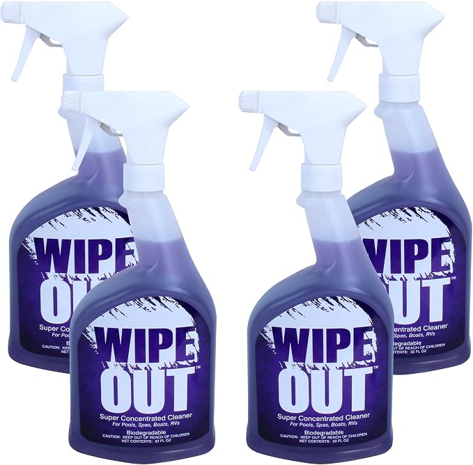 Wipeout Wipe Out 6012-02 All Purpose Surface Cleaner for Swimming Pools, 1-Quart, 4-Pack