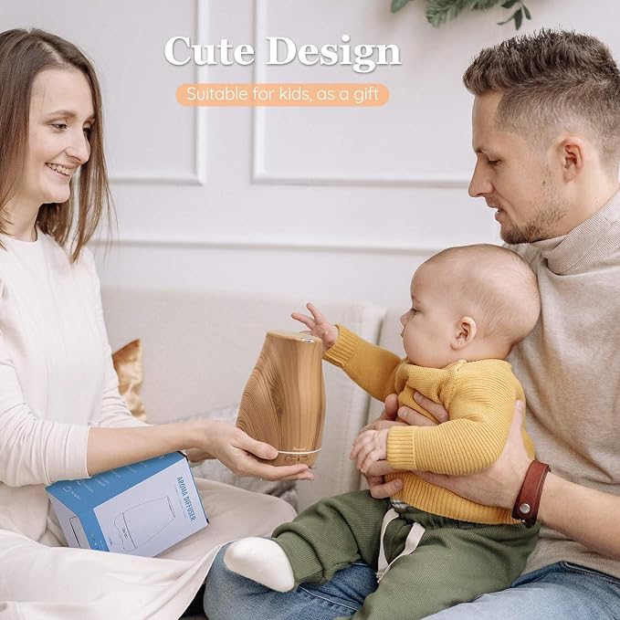 Homeweeks Essential Oil Diffuser for Room 100 ML 1 Pack | Aromatherapy Scent Diffuser Adjustable Mist Mode, Cool Mist, Auto Off Ultrasonic Aroma Fragrance Diffuser for Bedroom Office