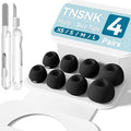4 Pairs Replacement Ear Tips for AirPods Pro 1st /2nd(Black) | with Noise Reduction Hole,Built-in dust Guard Screen Silicone Ear Tips with Cleaning Pen