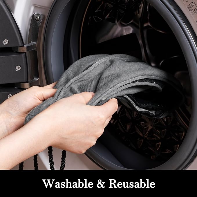 Sunolga 84" Door Draft Stopper Blocks Hot and Cold Air with Removable Washable Cover for Gaps Up to 3", All-Season Seal Strip for Noise, Wind, Door Sweep for Bottom of Door, Home Essentials, Gray