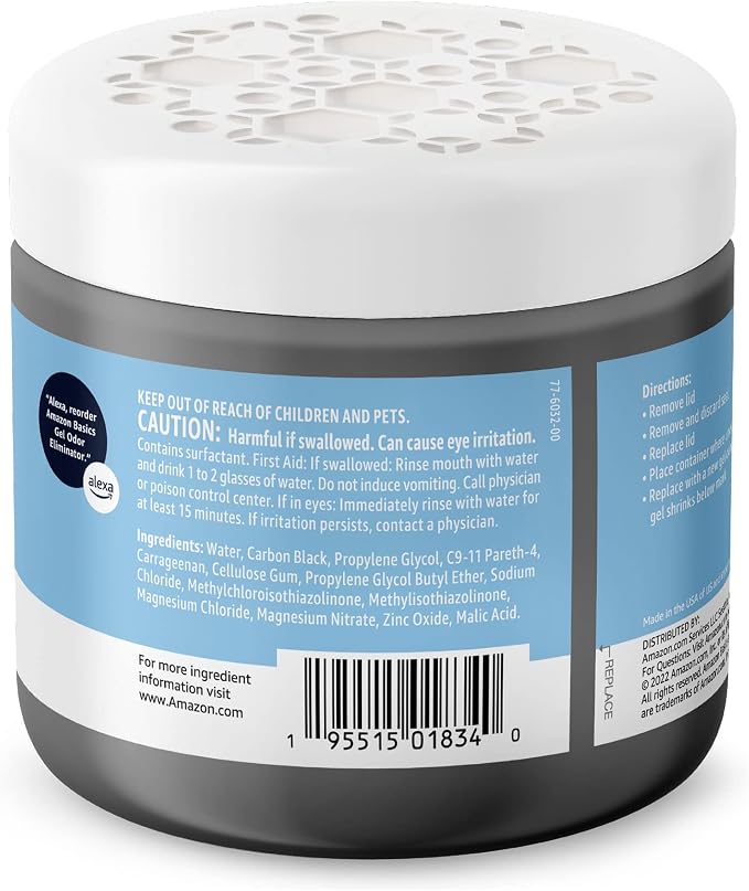 Amazon Basics Gel Odor Eliminator, Activated Charcoal, Fragrance Free, 17 Oz, 1-Pack