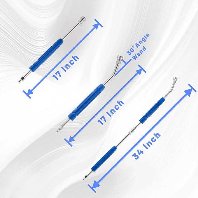 Pressure Washer Extension Wand, 17 Inch, 1/4'' Quick Connect, 2 Pack | Stainless Steel Pressure Washer Wand with Slip Resistant Plastic Protective Cover