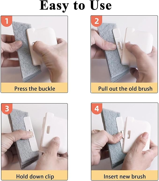 TuTuYa 12PCS Window Track Cleaning Set, Groove Gap Cleaning Brush Kit | Magic Window Track Cleaner, Deep and Tight Space, for Window, Blinds, Door Tracks, Sliding Doors, Tile Lines, Keyboards, Vent